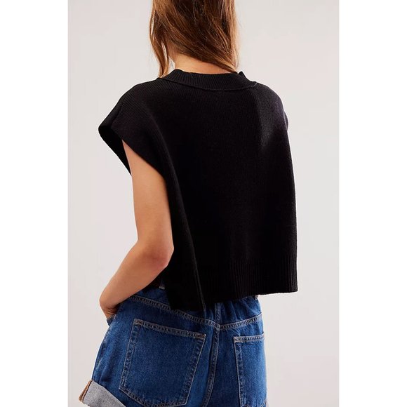 NWT FREE PEOPLE Easy Street Vest / Black - Picture 3 of 9